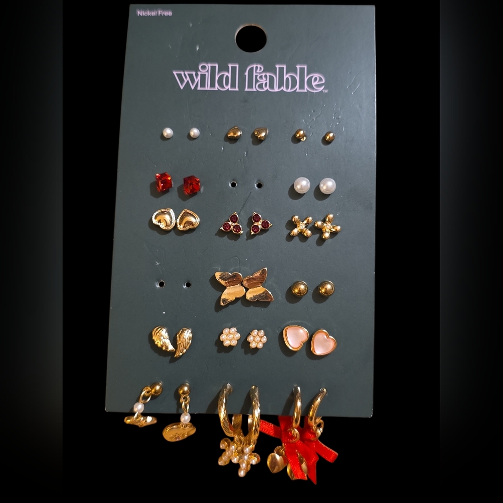 Wild Fable Gold and Red Earring Collection